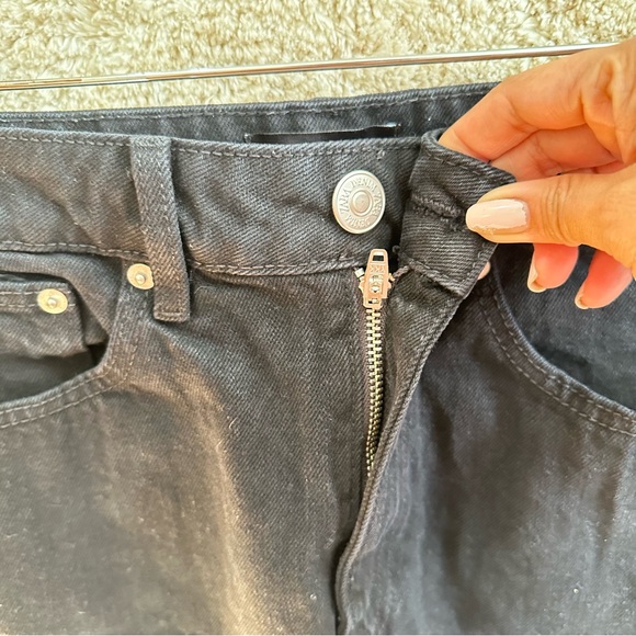 Zara Black Denim Mini Skirt Size S - Picture 6 of 7